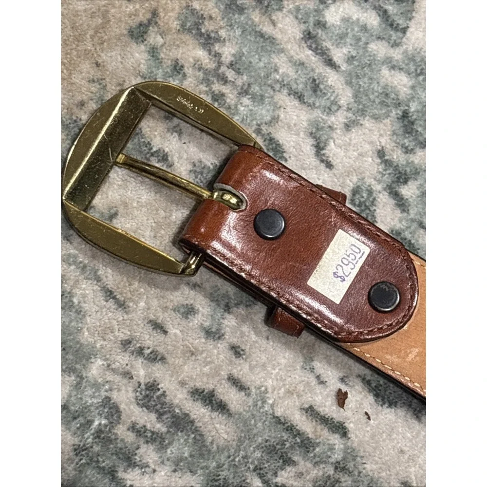 Tony Lama Vintage Western Leather Cowboy Belt Size 36 Brown Style 0189L